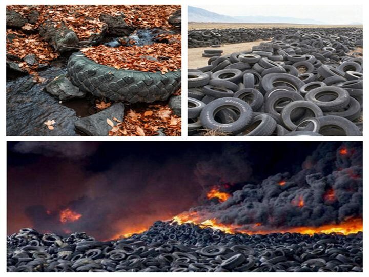 Waste rubber tires are polluting the enviroment
